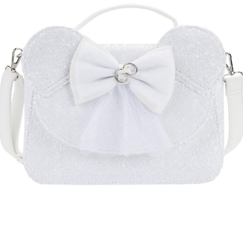 Minnie Mouse Sequin Wedding Crossbody Disney Loungefly NWT